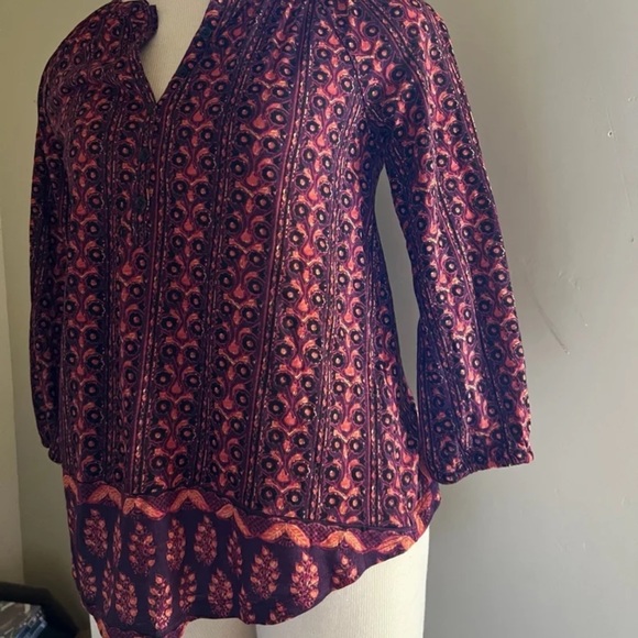 New with Tag Women’s Lucky Brand Paisley Blouse Hot Deal - Picture 3 of 12